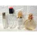 Collection of 4 Empty Glass Perfume Bottles. As per photo.