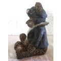 Vintage  Resin Pilot Teddy Bear Figurine Handpainted. Great Condition