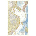 1953 China Coast and Korea Map . National Geographic Society. Size: 66cm x 107cm.