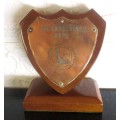 Orienteering Base 1978/9 Senior Scout Adventure Great Witzenberg Shield. Wood and Copper.13 cm high,