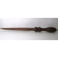 Hand-Carved Wooden Letter Opener. 230mm long. Stylish item.