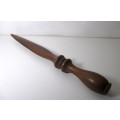 Hand-Carved Wooden Letter Opener. 230mm long. Stylish item.