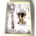 Vintage Silver plate Emess Baby Feeding set, in original box. Lovely patina.