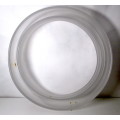 Shallow Circular Flower Vase, Flower Ring. Froster Glass. 220 mm x 50mm.