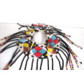 Vintage African Zulu beaded choker necklace. Vibrant colors. Choker 320mm.