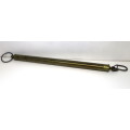 Vintage Brass tube Salter Spring scale to weigh up to 50 Troy oz. 320mm long with hook.