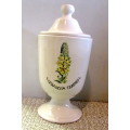 Vintage Apothecary Verbascum Thapsus L. Ceramic jar in French Provence Style. 260mm high.