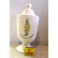 Vintage Apothecary Verbascum Thapsus L. Ceramic jar in French Provence Style. 260mm high.