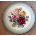Large 1959 W.H. Bossons handpainted plaster, pottery wall plaque. Age related ware, small chips.