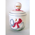 Cute Vintage Porcelain Duck Cookie Jar. 160mm x 110mm. Spotless. No Markings.