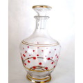 Retro Glass Decanter, 1950s carafe, stat pattern, mid century. 185mm high