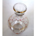 Retro Glass Decanter, 1950s carafe, stat pattern, mid century. 185mm high