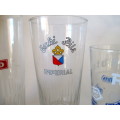 Lot of Three Branded Beer Glass.