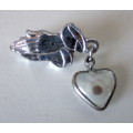 Christian silver toned Praying Hands with mustard seed Lapel Pin Brooch