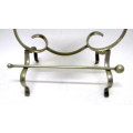 Vintage Pre 1950s Silver Yeoman Plated Scroll Stand With Removable Table Gong. Plate worn.