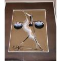 Lot of 3 A Lubtart (20th C) African Figurines , each Framed, signed and dated 1989, 31 x 24cm (3).
