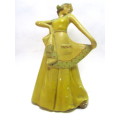 Vintage Art Deco Dancing Dutch Girl by Crown Devon. Age related grazing and small chips. 160mm high,