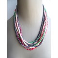 Vintage Lot of 4 different color seed bead necklaces.