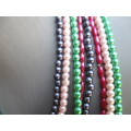 Vintage Lot of 4 different color seed bead necklaces.