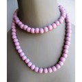 Cotume Jewelry, Light soft lilac wooden bead necklace. 80cm