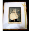 `A Rosy Ruse` Art Deco Illustrator, Jennie Harbour (1873-1959) Framed. 370x320mm frame