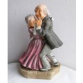 Vintage Lovely Old Couple Dancing Porcelain Statue. With Music box, not working.