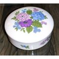 Beautiful Vintage Heinrich Germany White Floral Design Porcelain Lidded Trinket Box Dish. 120x40mm