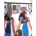 Original Signed Papyrus Painting of Nefertiti and Isis, in original holder. 200x250mm