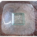 Recycled Glass Square Candle Dish Plate. 28cm