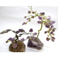 Two Amethyst Trees With Base : Chakra Gemstone Trees. Biggest 130mm high