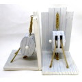 Wooden Nautical Style Bookends. White and Blue. 190x130mm