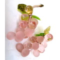 Lot of 2 Vintage Champagne Pink Art Glass Grapes Cluster with glass Leaves. Venezia. Gorgeous.