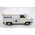 Die Cast Rescue Vehicle. Made in China. No Brand. Top Lights missing.