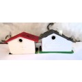 Two Vintage Miniature Swiss House Alpine Cottage Click Picture Viewer. Germany. One clicker broken.