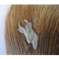 Metal Springbok head on Real Springbok hair cuff with stutts. 15cm. Marked with name. Unique.