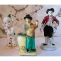 Lot of 3 Antique/Vintage porcelain figurines. Some chips, arm fixed. Cart Filler
