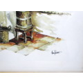 Vintage Watercolor Hoefsloot Farm Kitchen painting. 310mmx225mm framed.