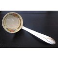 Large Vintage Porcelain Soup Ladle. 200mm long. Spotless. Beautifully Decorated with flowers.
