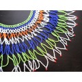 Vintage Multi Color Zulu Beaded Lace Necklace Extra Large. 50cm diameter. Refer to photos.