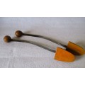 Antique Pair of SHOE STRETCHER Wood/Flex Metal Natural Vintage Accessories. 280mm long