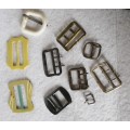 Assortment of 10 Vintage Belt Buckles, different sizes.