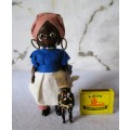 Vintage Traditional Black African Hard Plastic Doll with baby. Eyes open/close. Collectable. 165 mm