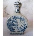 Antique Chinese Blue and White Moon Flask. Good Condition. 140mm