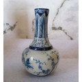 Antique Old Blue White Porcelain Dynasty Pine Tree Bamboo Flower Bottle Vase. RARE. 130mm