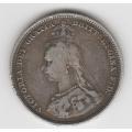 1888 Victoria United Kingdom 1 Silver shilling,