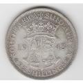 1943 South Africa Union Silver Two and a Half Shilling.