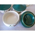 3 x Vintage Denby `Green Wheat` Individual Casserole / Soup bean by Albert Colledge