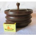 Vintage Large Wooden Tobacco Jar with lid. 15cm diameter.