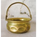 Vintage small Brass Basket with Handle. 50mm high, basket only.