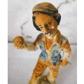 Antiques Resin Sculpture of a Man Holding Apple, Made in Italy. 200mm high,